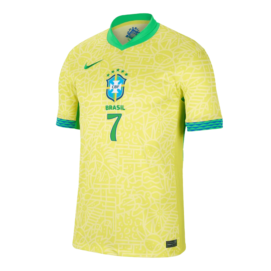 Alternative view of VINI JR. #7 Brazil Home Jersey Copa America 2024
