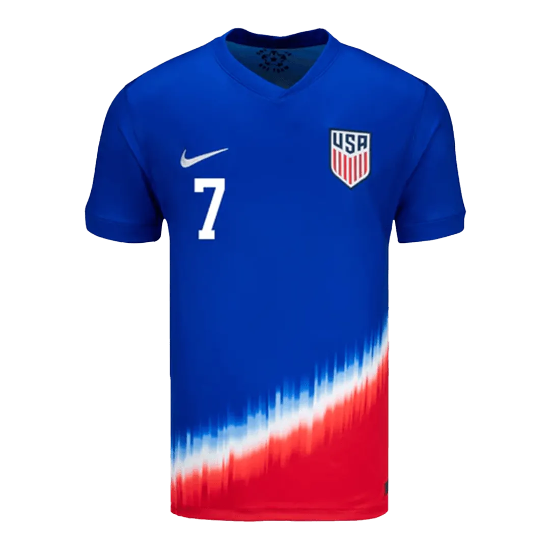 Alternative view of Giovanni Reyna #7 USMNT USA Away Jersey Copa America 2024
