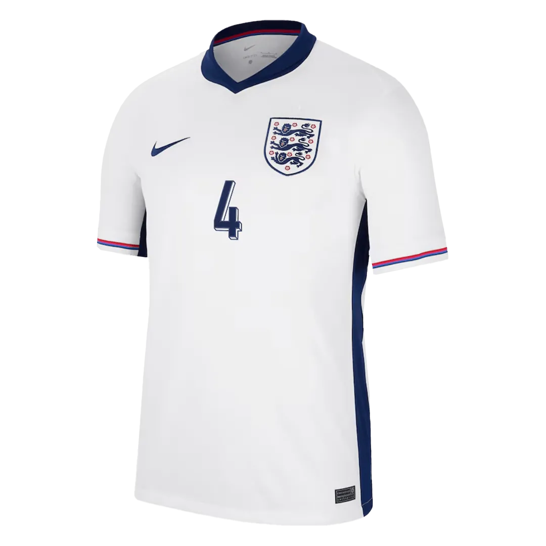 Alternative view of Declan Rice #4 England Home Jersey EURO 2024