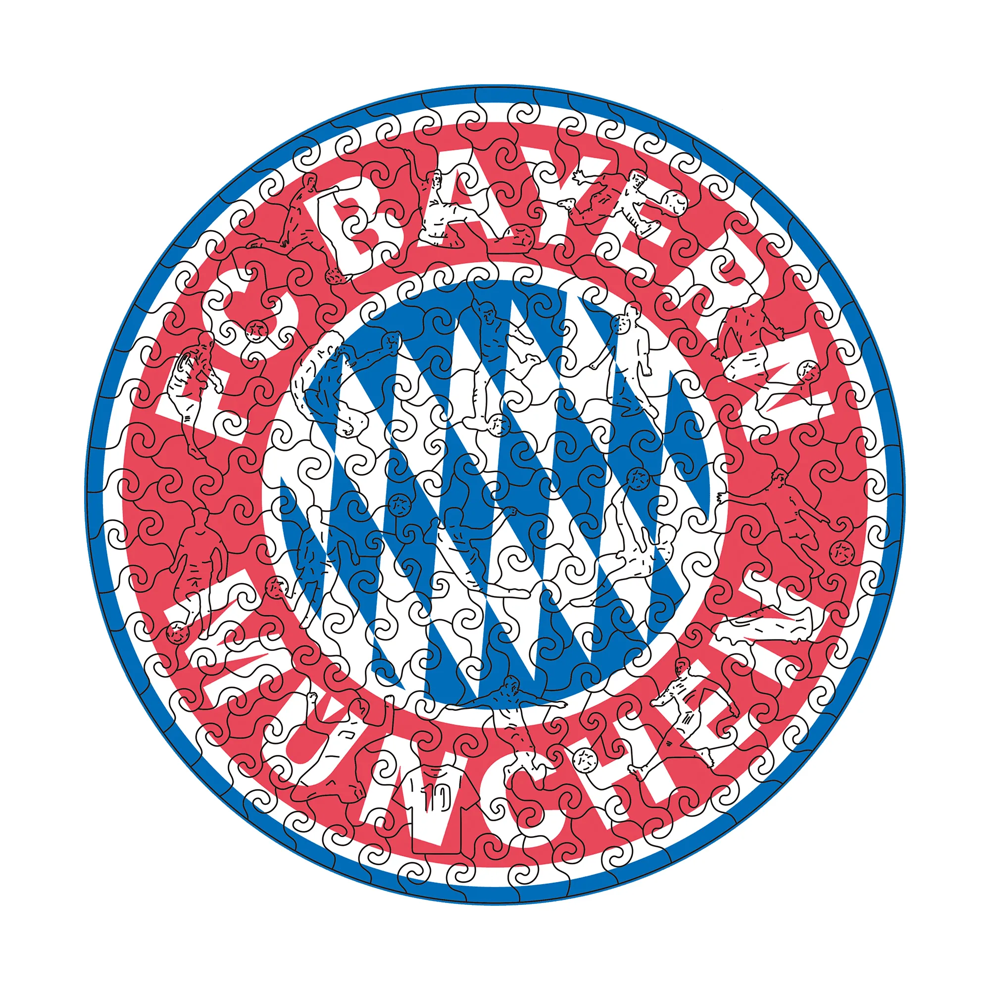 Alternative view of Bayern Munich Logo Wooden Jigsaw Puzzle