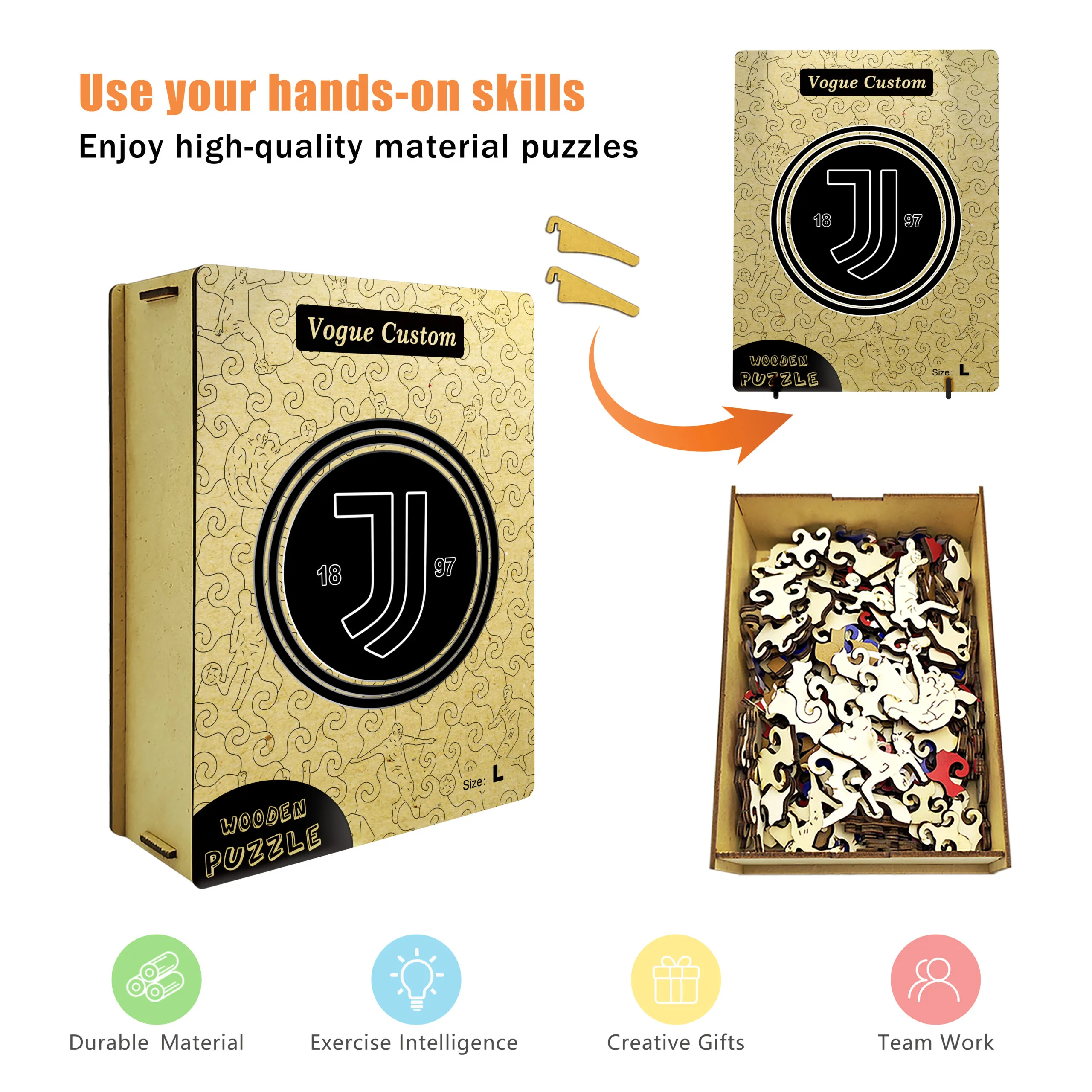 Juventus Logo Wooden Puzzle - Image 4