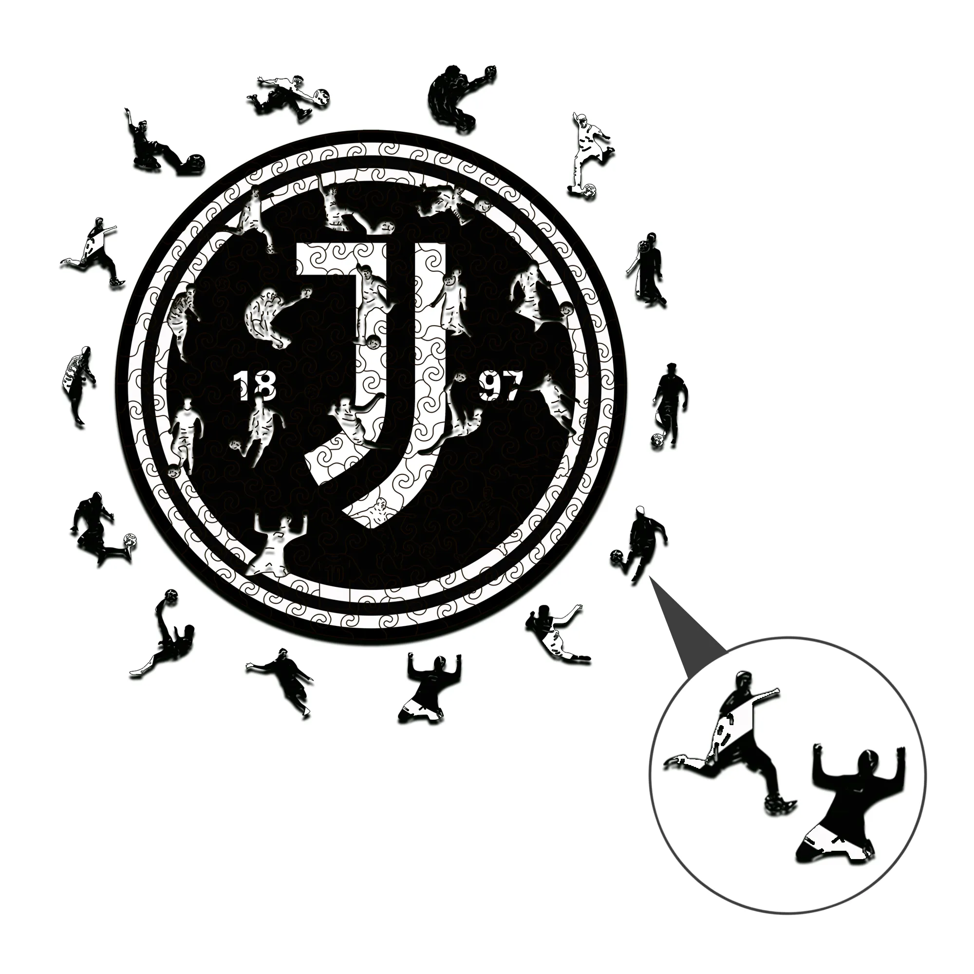 Juventus Logo Wooden Puzzle - Image 3