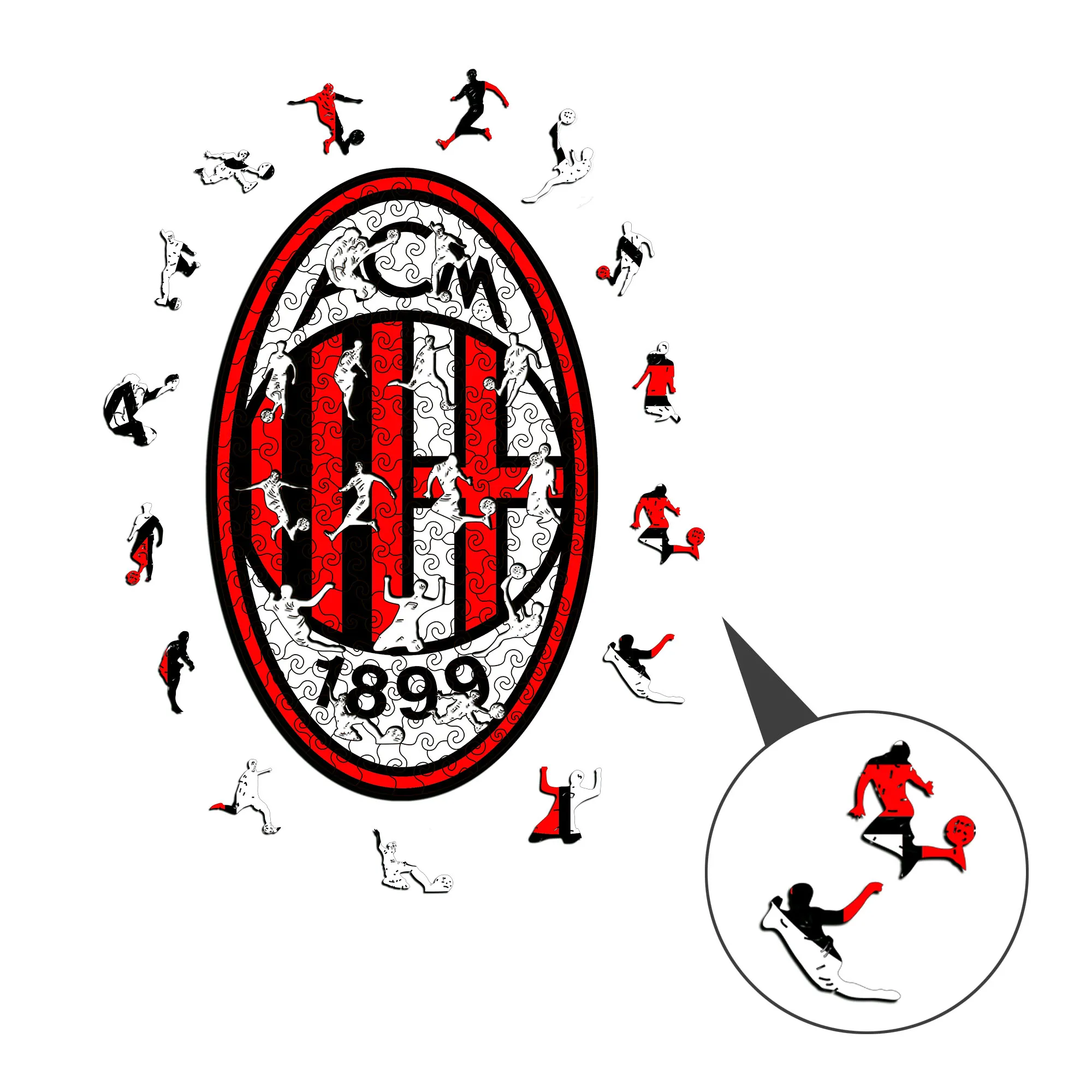 AC Milan Wooden Puzzle - Image 3