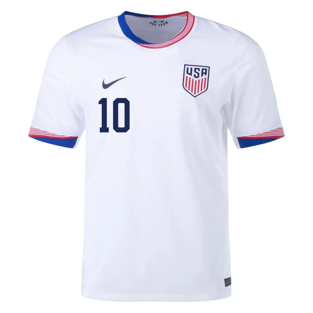 Alternative view of Christian Pulisic #10 USMNT USA Home Jersey Copa America 2024