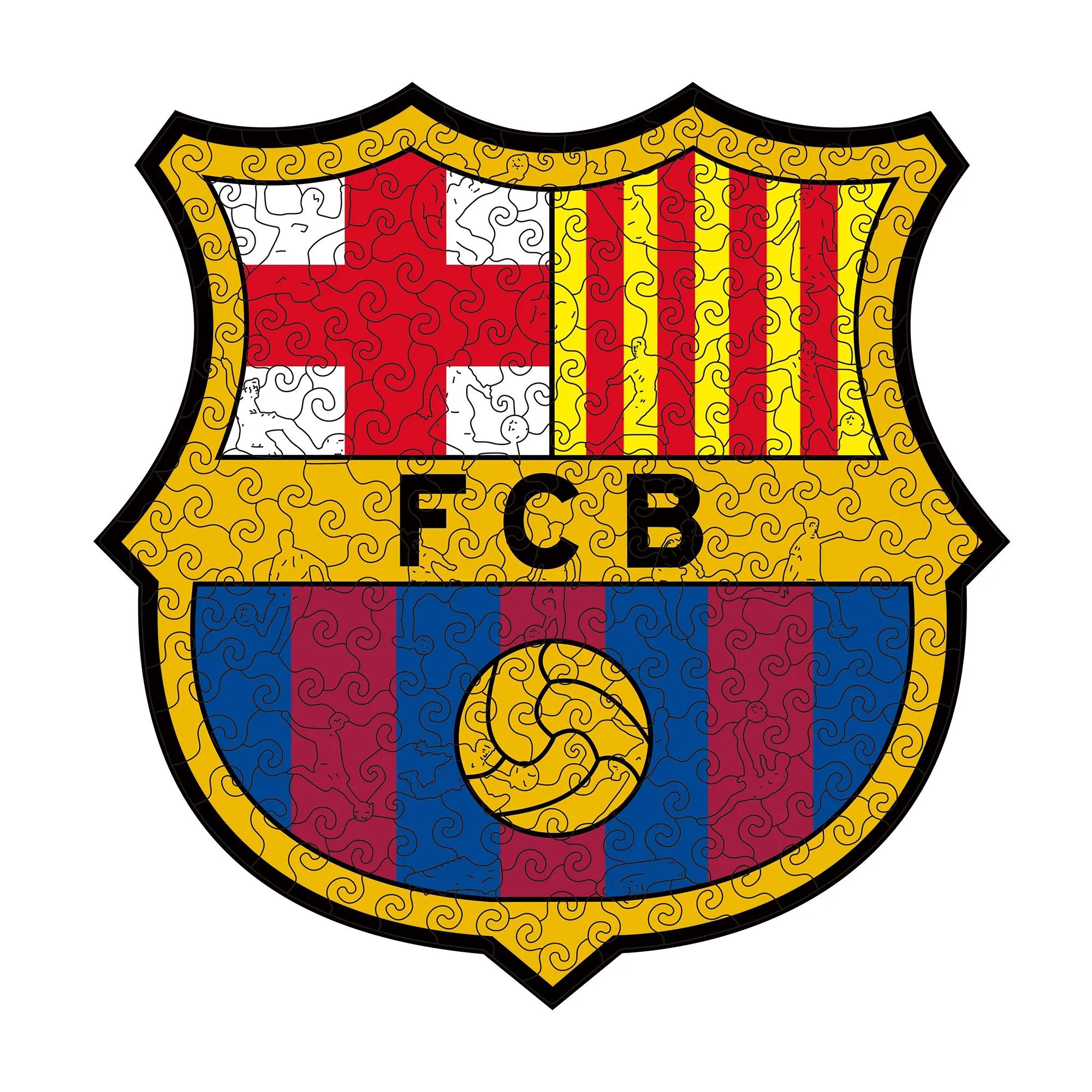 Alternative view of Barcelona Logo Wooden Jigsaw Puzzle