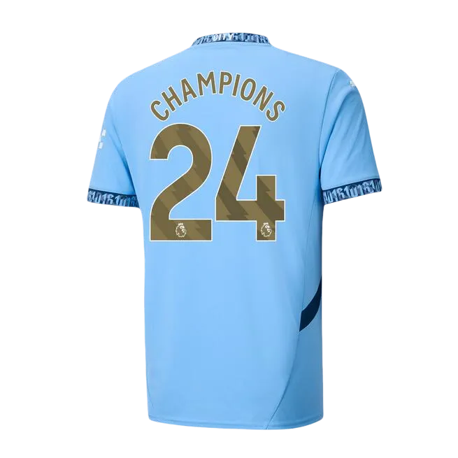 Manchester City Home Jersey With CHAMPIONS 24 Printing 24/25