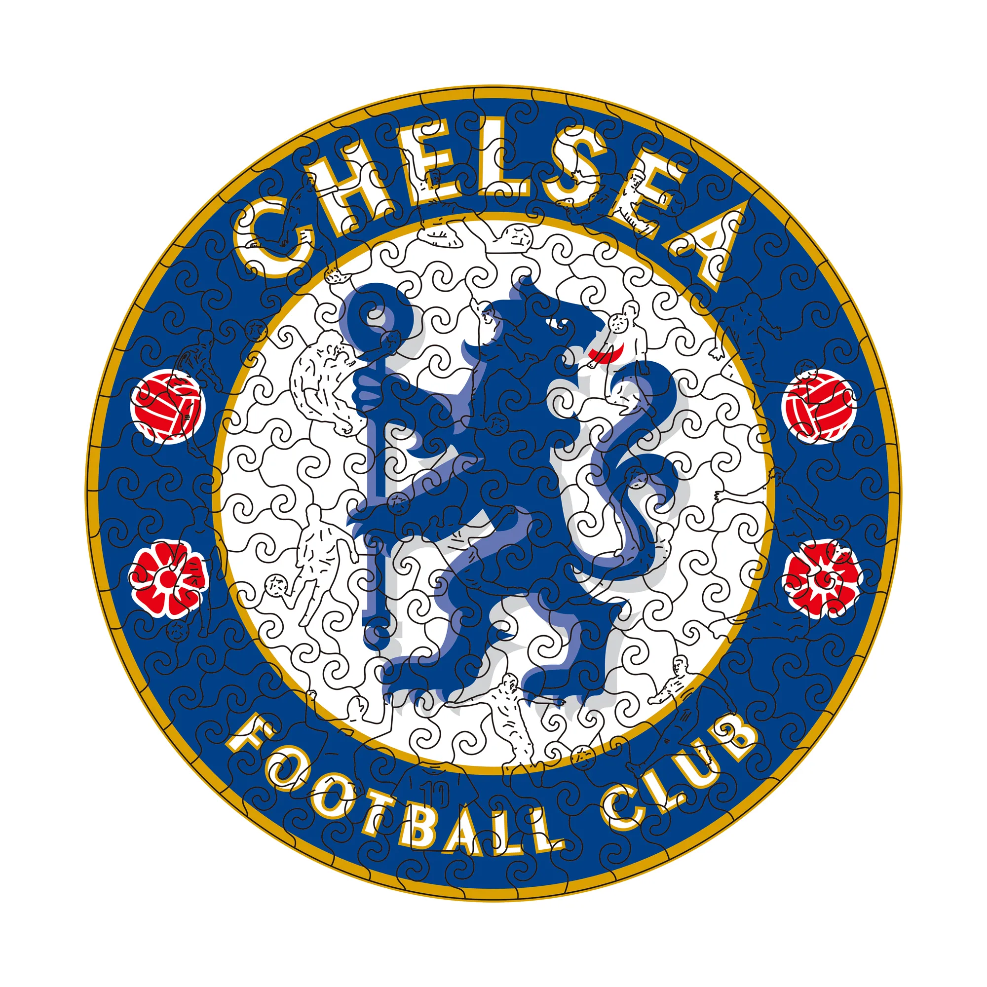 Alternative view of Chelsea Logo Wooden Jigsaw Puzzle