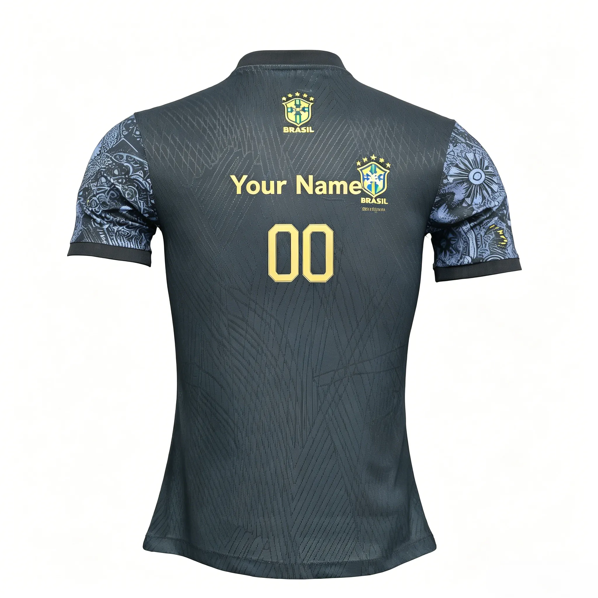 Alternative view of Brazil Custom Soccer Jersey